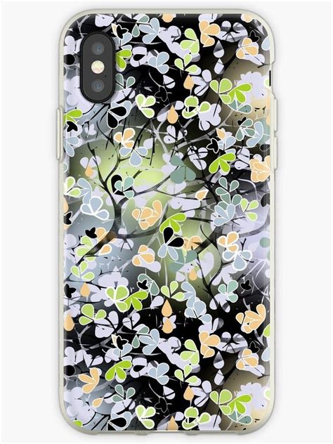 Floral Retro Sixties Leaves Branches Decorative Texture Black