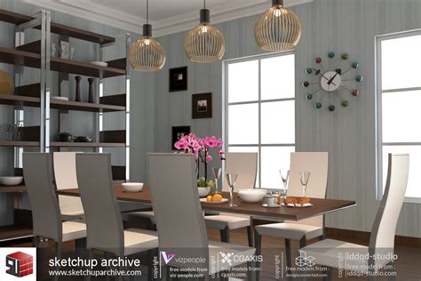 Interior design using google sketchup ( living room ). Dining Room 2 - Sketchup Archive