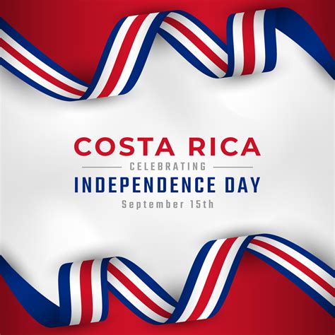 Happy Costa Rica Independence Day September 15th Celebration Vector
