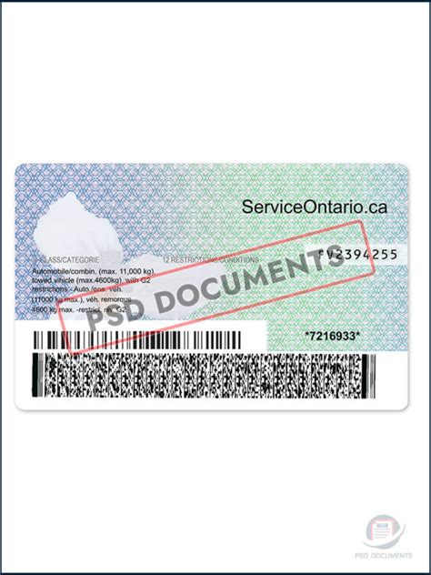 Ontario Driver License Psd Template V2 Psd Documents