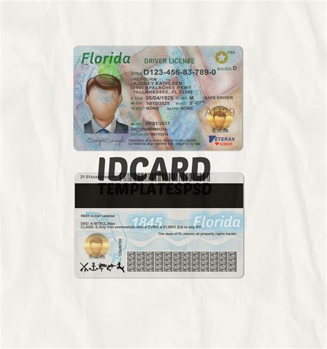 Florida Driver License Psd Id Card Templates Psd