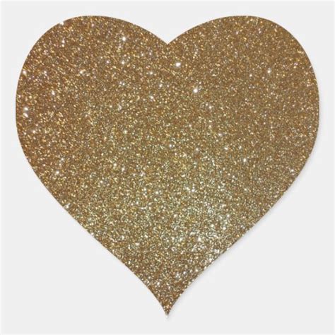Gold Glitter Heart Stickers Zazzle