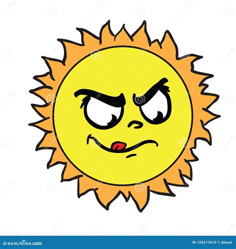 Sun Angry Stock Illustration Illustration Of Funny 125217610