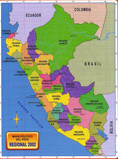 Mapas De Perú Mapa Político Del Perú