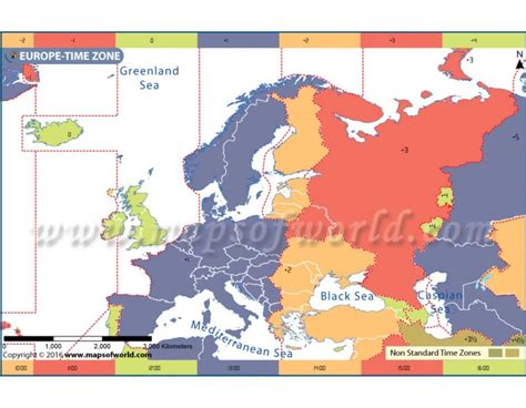 Buy Europe Time Zone Map