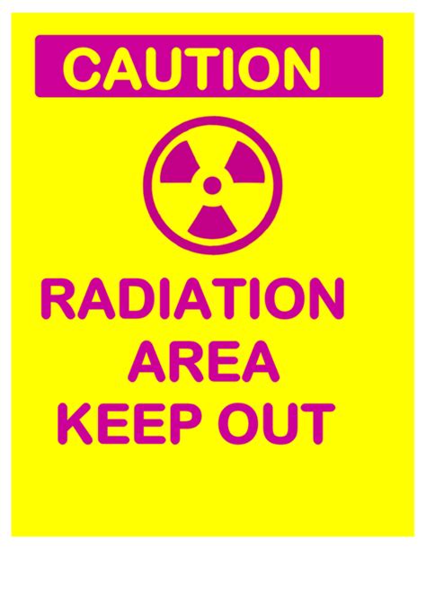 Caution Keep Out Radiation Area Printable Pdf Download