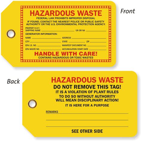 Hazardous Waste Handle With Care Warning Label Sku Lb H