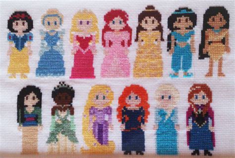 Cross Stitch Pattern Disney Princesses All Together S3sso