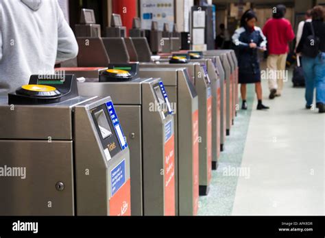 Automatic Ticket Barriers At London Underground England Uk Stock