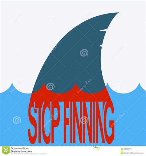 Stop Finningvector Symbol Of Safe Sharks 45691691