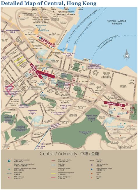 Sentrale Hong Kong Kaart Hong Kong Sentrale Kaart China