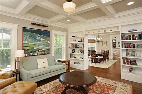 Coffered Ceiling In The Formal Living Room Contrasting Colors For A