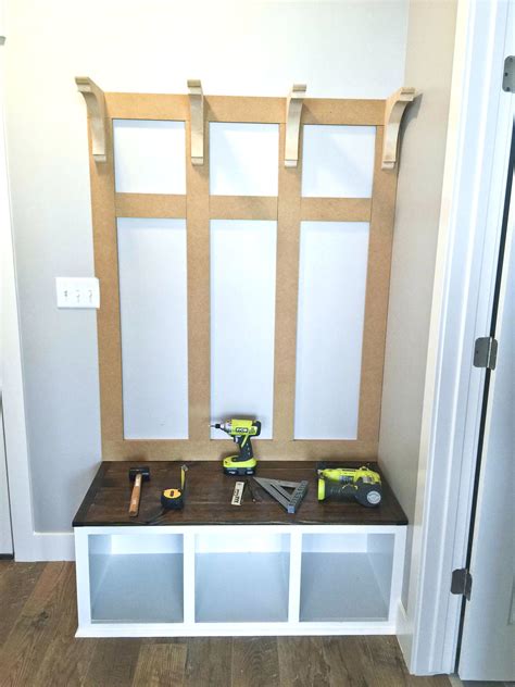 I've seen a few of these diy garage mudrooms on pinterest over the years, and am really inspired to make this might be a dumb question but what i'd like to know about all these 'garage' mudrooms is how do you keep the. Diy Mudroom Bench Part 2 Entryway Bench Plans Ana White Entryway Bench Plans Free Mudroom Bench ...