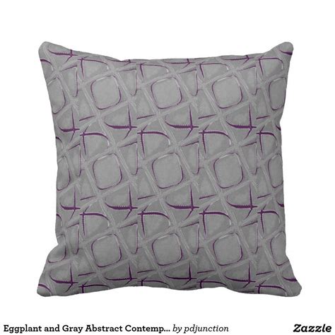 Eggplant And Gray Abstract Contemporary Throw Pillow