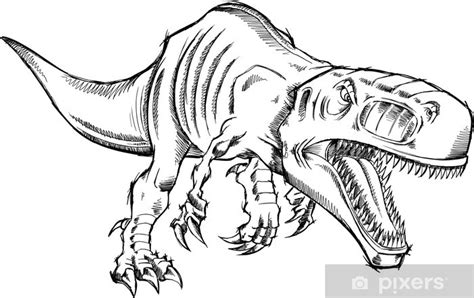 Sono tutti disegnati a mano per i più piccoli e pronti da stampare. Fototapete Sketch Tyrannosaurus Rex Dinosaurier T-Rex ...