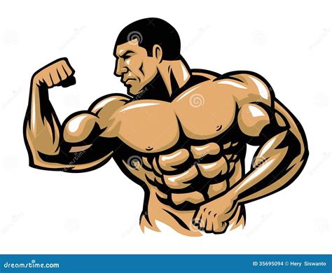 Muscle Bodybuilder Posing Stock Vector Illustration Of Athlete 35695094