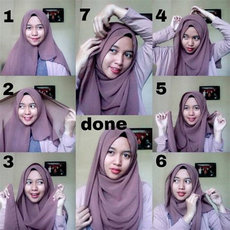 Cara Mudah Memakai Kerudung Segi Hijab Aisyiah