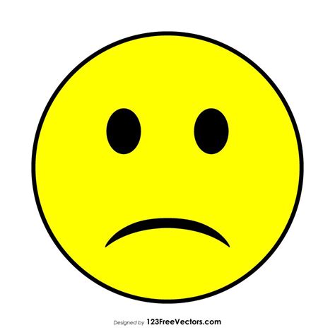 Flat Slightly Frowning Face Emoji Vector Free Emoji Smiley