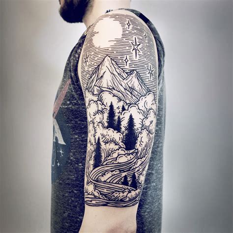 Imaginative Half Sleeve Landscape Tattoos By Lisa Orth Quarter Sleeve