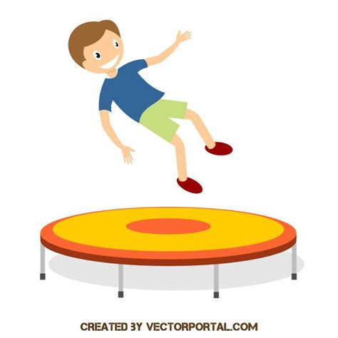 Boy Playing On Trampoline Royalty Free Stock Svg Vector And Clip Art