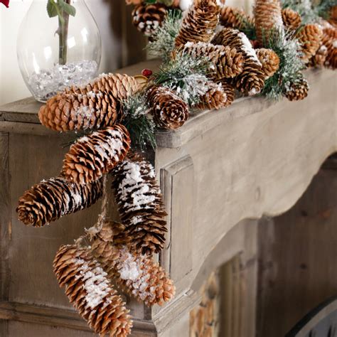Two Snowy Woodland Pinecone Christmas Garlands By Dibor