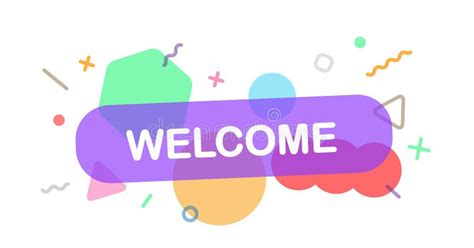 Welcome Banner With Colorful Transparent Shapes And Lines Greeting