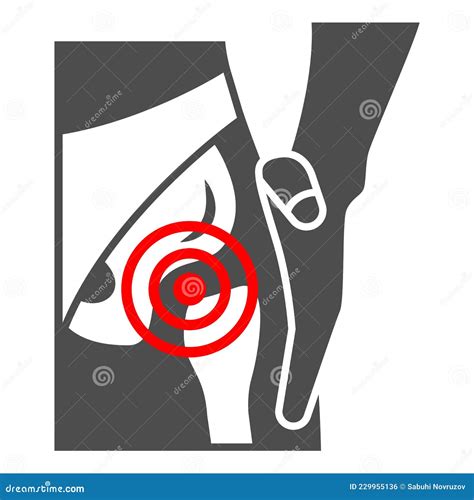 Femoral Neck Fracture Solid Icon Body Pain Concept Groin Ache Vector Sign On White Background