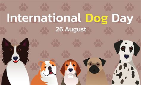 Happy National Dog Day 26 August National Dog Day Vector Illustration