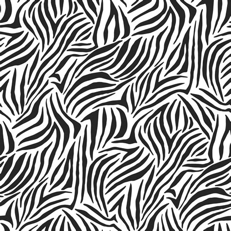 Seamless Vector Black And White Zebra Pattern Stylish Wild Zebra Print