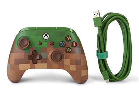 Powera Enhanced Wired Controller For Xbox One Minecraft Grass Block