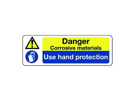 Danger Corrosive Materials Use Hand Protection Sign Safe Industrial