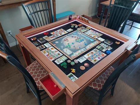 I Built This Board Gaming Table Pics In 2021 Game Room Tables