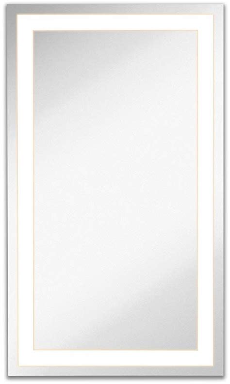 Lighted Led Frameless Backlit Wall Mirror Polished Edge Silver Backed Illuminated Frosted