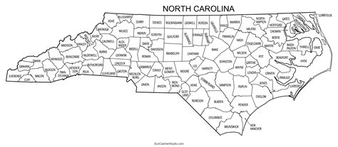 North Carolina County Map Printable State Map With County Lines Diy Projects Patterns