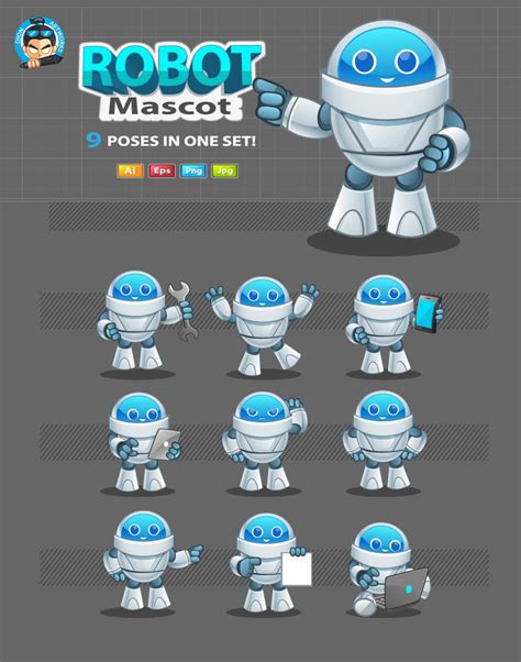 Robot Mascot 2 Technology Illustrations Creative Market