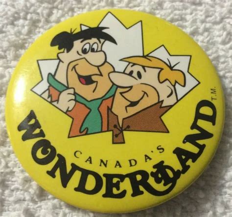 Canadas Wonderland Fred Flintstone And Barney Vintage Pinback Pin