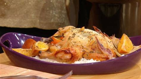Place chicken on rack in broiler pan. Paula Deen's Orange Rosemary Chicken | Rachael Ray Show