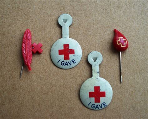 Vintage American Red Cross Blood Donor Pin Collection Free Etsy
