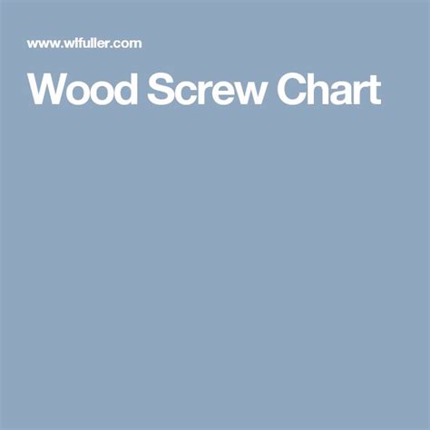 Wood Screw Chart Wood Screws Drill Set Drill Guide