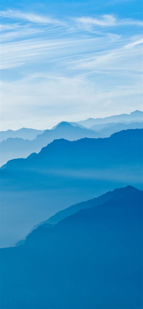 Mountains Wallpaper 4k Blue Sky Mountain Range Fog Peak Nature 5364