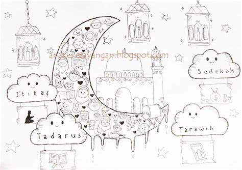 Mewarnai Gambar Sketsa Tema Ramadhan Terbaru Kataucap