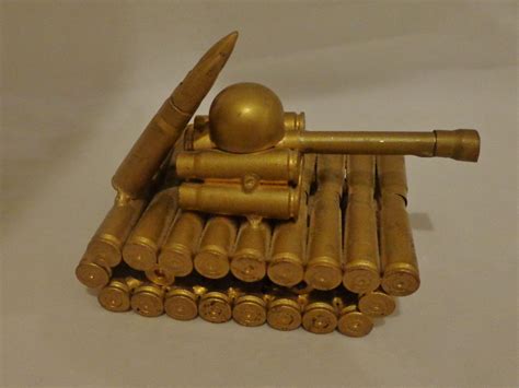 Vintage Russian Trench Art Tank Made From Military Bullets From