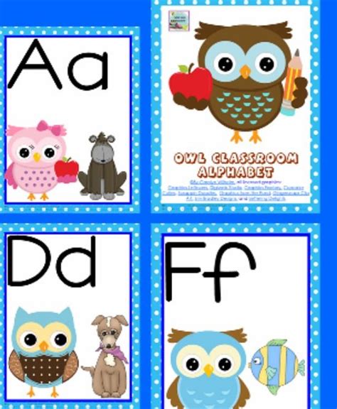 Pzazz · jazzy · buzzy · fuzzy · muzzy · bezzy · bizzy · fizzy . 5 Free Printable Word Wall Alphabet Cards | Owl classroom, Alphabet ...