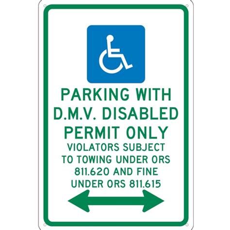 State Handicapped Reserved Parking Sign Oregon Tms332g