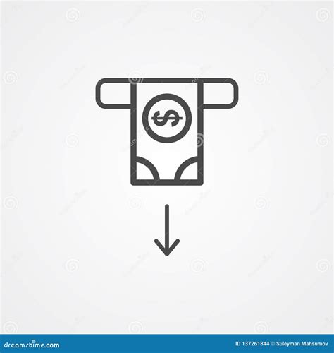Cash Withdrawal Vector Icon Sign Symbol Stock Vector Illustration Of