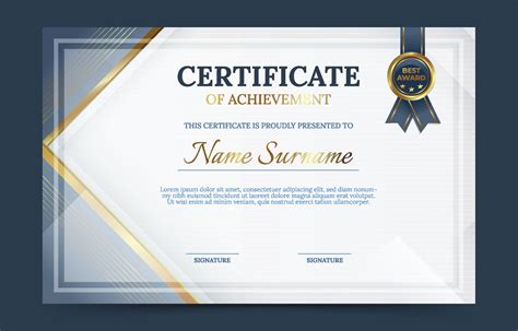 Modern Certificate Of Achievement Template 21180192 Vector Art At Vecteezy