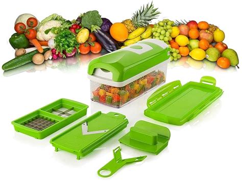 Genius Nicer Dicer Plus Compact 7 Piece Dicing Set Vegetable Fruit