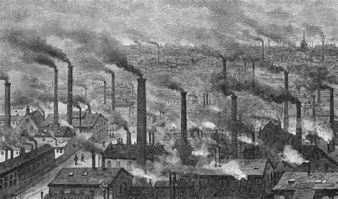 Industry Factories Industrial Town England Wood Engraving Circa