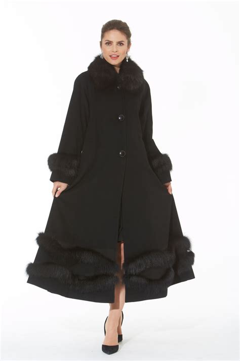 Women Black Cashmere Coat 1701 289392 Madison Avenue Mall Furs