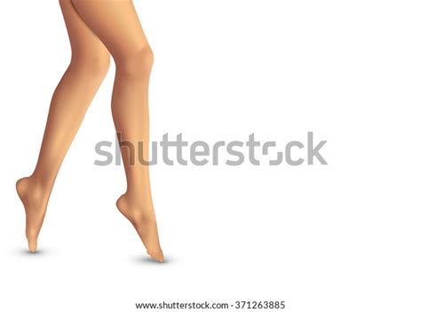 Beautiful Women Legs On White Background Stock Illustration 371263885
